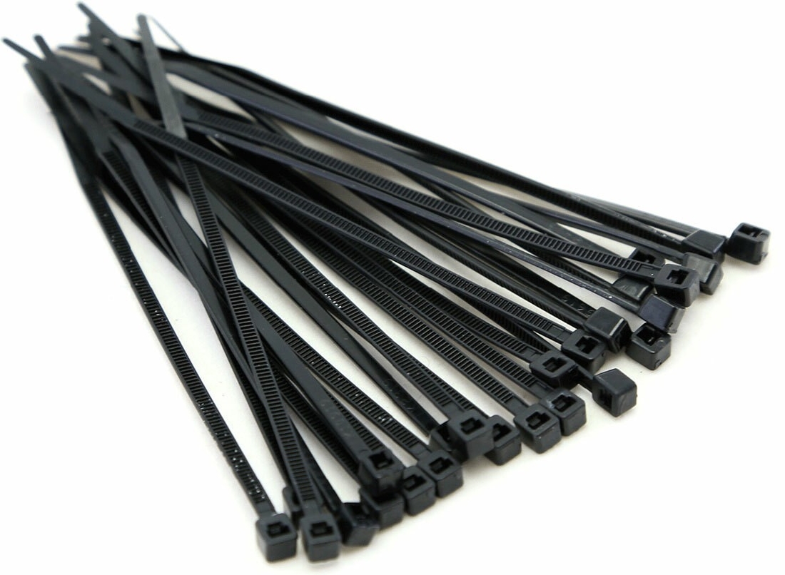 200mm Black Cable Ties X 100 Piece - Narromine Hardware